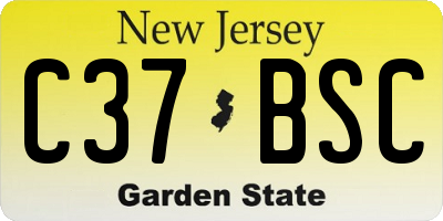NJ license plate C37BSC