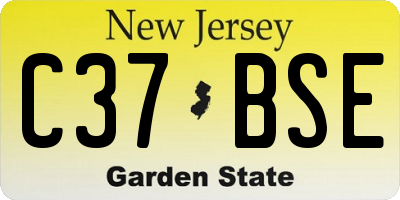 NJ license plate C37BSE