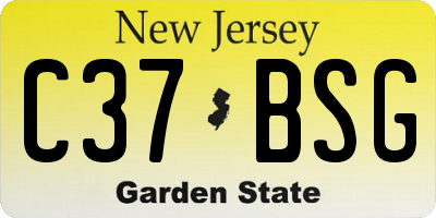 NJ license plate C37BSG
