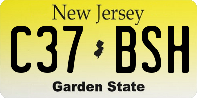 NJ license plate C37BSH