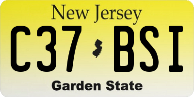 NJ license plate C37BSI