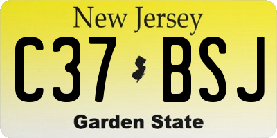 NJ license plate C37BSJ
