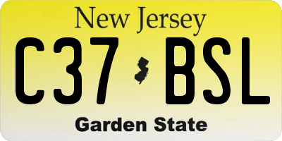 NJ license plate C37BSL