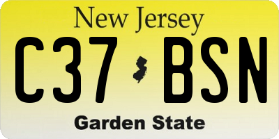 NJ license plate C37BSN