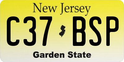 NJ license plate C37BSP