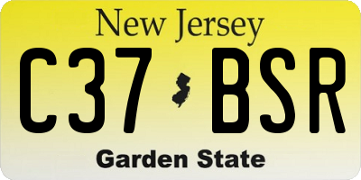 NJ license plate C37BSR