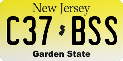 NJ license plate C37BSS