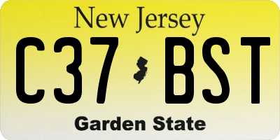 NJ license plate C37BST