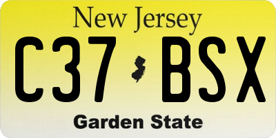 NJ license plate C37BSX