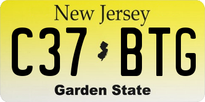 NJ license plate C37BTG