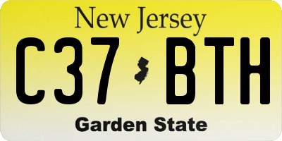NJ license plate C37BTH
