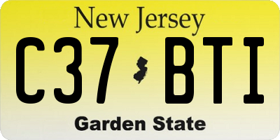 NJ license plate C37BTI