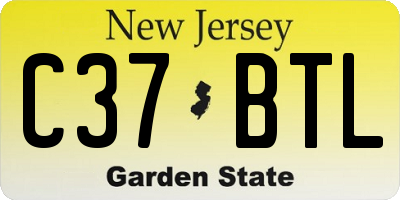 NJ license plate C37BTL