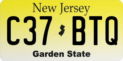 NJ license plate C37BTQ