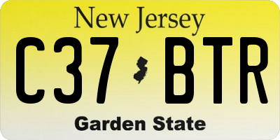 NJ license plate C37BTR