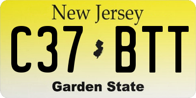 NJ license plate C37BTT