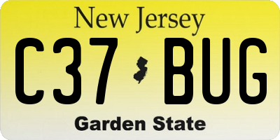 NJ license plate C37BUG