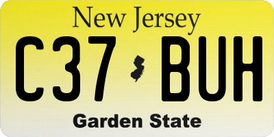 NJ license plate C37BUH