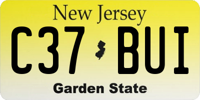 NJ license plate C37BUI