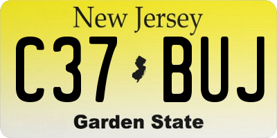 NJ license plate C37BUJ