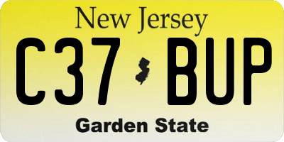 NJ license plate C37BUP