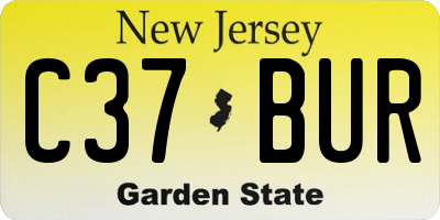 NJ license plate C37BUR