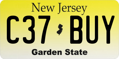 NJ license plate C37BUY