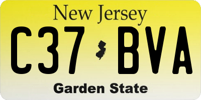 NJ license plate C37BVA