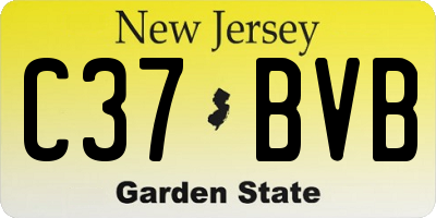 NJ license plate C37BVB