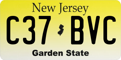 NJ license plate C37BVC