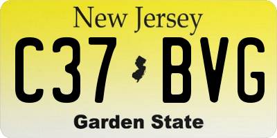 NJ license plate C37BVG