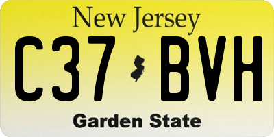 NJ license plate C37BVH