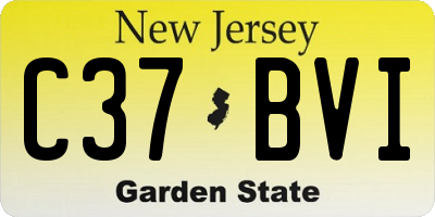 NJ license plate C37BVI