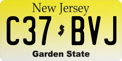 NJ license plate C37BVJ