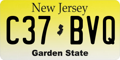 NJ license plate C37BVQ