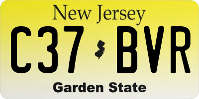 NJ license plate C37BVR