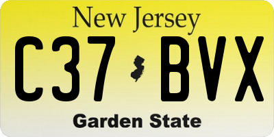 NJ license plate C37BVX