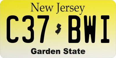 NJ license plate C37BWI