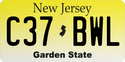 NJ license plate C37BWL
