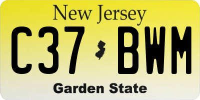 NJ license plate C37BWM