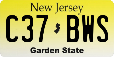 NJ license plate C37BWS