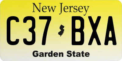 NJ license plate C37BXA