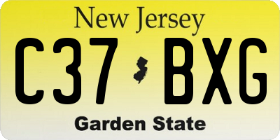 NJ license plate C37BXG