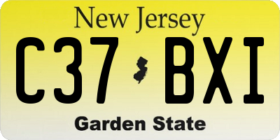 NJ license plate C37BXI