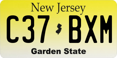 NJ license plate C37BXM