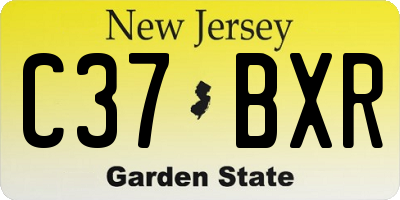 NJ license plate C37BXR