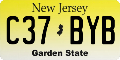NJ license plate C37BYB