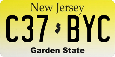 NJ license plate C37BYC