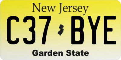 NJ license plate C37BYE