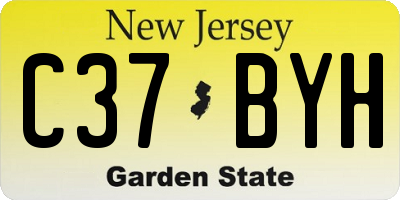 NJ license plate C37BYH